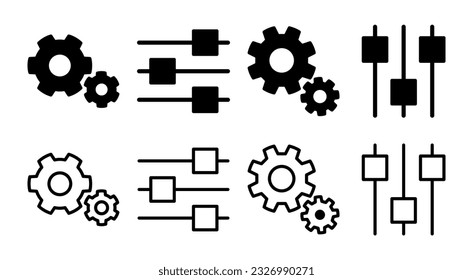 setting Icon set illustration. Cog settings sign and symbol. Gear Sign