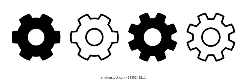 setting Icon set illustration. Cog settings sign and symbol. Gear Sign