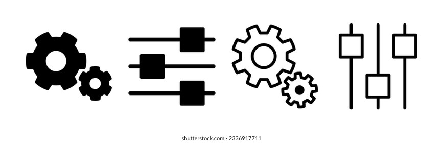 setting Icon set illustration. Cog settings sign and symbol. Gear Sign