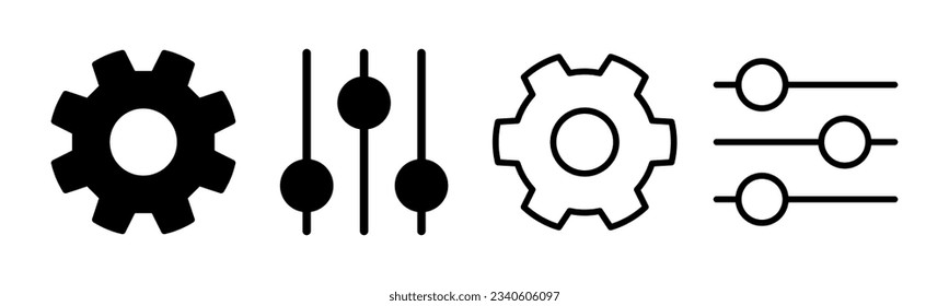 setting Icon set illustration. Cog settings sign and symbol. Gear Sign
