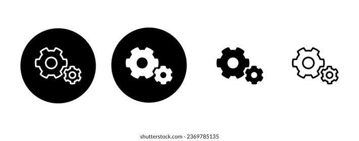 setting Icon set illustration. Cog settings sign and symbol. Gear Sign