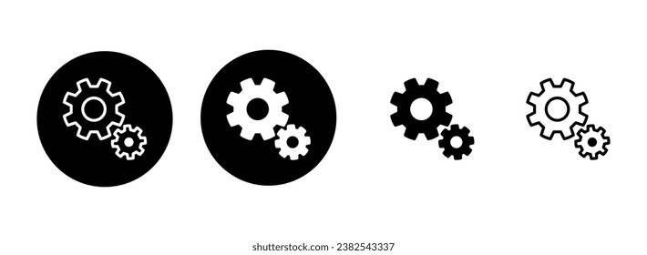 setting Icon set illustration. Cog settings sign and symbol. Gear Sign
