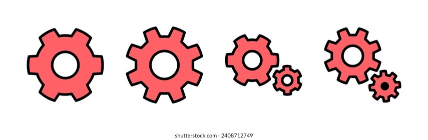 setting Icon set illustration. Cog settings sign and symbol. Gear Sign