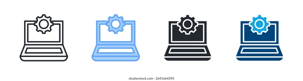 Setting Icon Set Multiple Style. Design In Outline, Blue, Glyph, Dualtone