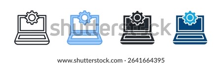 Setting Icon Set Multiple Style. Design In Outline, Blue, Glyph, Dualtone