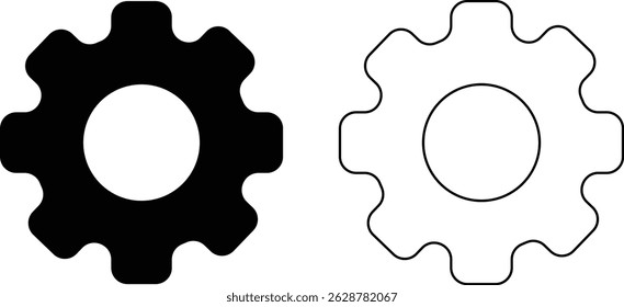 Setting icon set. Tools, cog, gear sign vector collection isolated on transparent background. Engineering horizontal technology and business symbol for web and app.