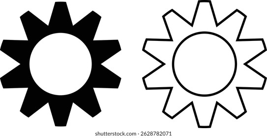 Setting icon set. Tools, cog, gear sign vector collection isolated on transparent background. Engineering horizontal technology and business symbol for web and app.