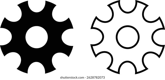 Setting icon set. Tools, cog, gear sign vector collection isolated on transparent background. Engineering horizontal technology and business symbol for web and app.