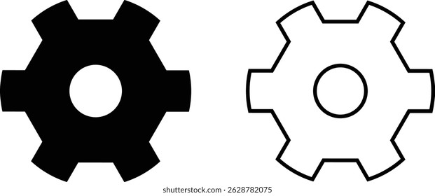 Setting icon set. Tools, cog, gear sign vector collection isolated on transparent background. Engineering horizontal technology and business symbol for web and app.