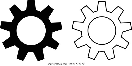 Setting icon set. Tools, cog, gear sign vector collection isolated on transparent background. Engineering horizontal technology and business symbol for web and app.