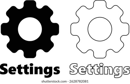 Setting icon set. Tools, cog, gear sign vector collection isolated on transparent background. Engineering horizontal technology and business symbol for web and app.