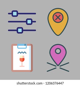 setting icon set. vector set about placeholder, restaurant and settings icons set.