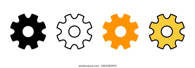 setting Icon set vector. Cog settings sign and symbol. Gear Sign