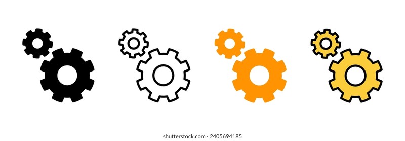 setting Icon set vector. Cog settings sign and symbol. Gear Sign