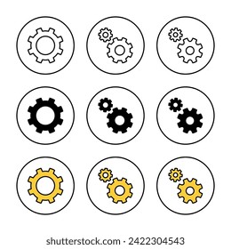 setting Icon set vector. Cog settings sign and symbol. Gear Sign