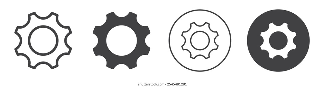 Icono de configuración Logotipo de Vector de contorno simple