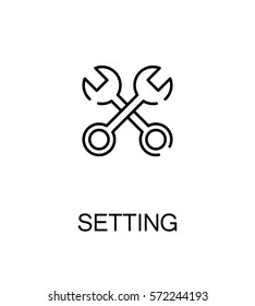 Setting icon. Single high quality outline symbol for web design or mobile app. Thin line sign for design logo. Black outline pictogram on white background