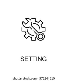 Setting icon. Single high quality outline symbol for web design or mobile app. Thin line sign for design logo. Black outline pictogram on white background