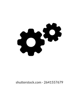 Setting icon symbol for apps and websites. Cog sign and symbol. Gear Sign