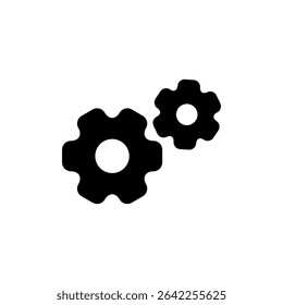 Setting icon symbol for apps and websites. Cog sign and symbol. Gear Sign