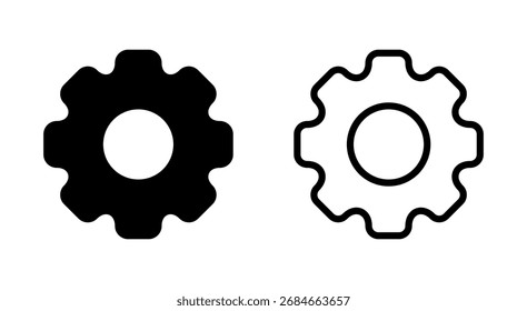 Setting icon symbol for apps and websites. Cog sign and symbol. Gear Sign