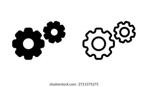 Símbolo de icono de configuración para App y Sitios web. Signo de engranaje y símbolo. Señal de engranaje