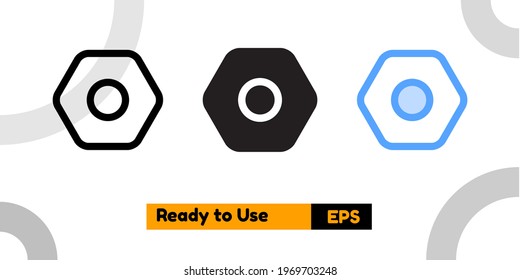 setting icon with three style for social media, website, and presentation