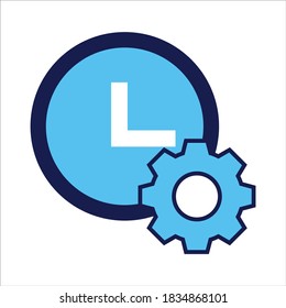 para abrir el Navegador. con el símbolo de tiempo. Concepto de gestión del tiempo . Ilustración vectorial, concepto de icono vector.