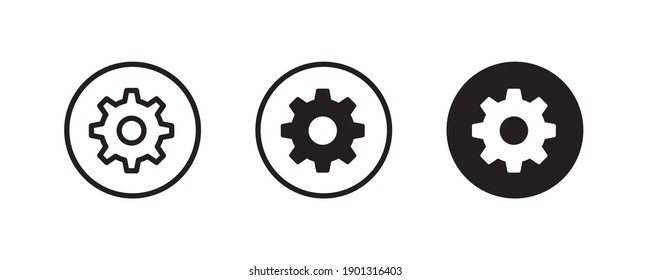 Setting icon, Tools, Cog, Gear, help options account, Settings, Cogwheel, mechanism Operations icons button, vector, sign, symbol, logo, illustration, editable stroke, flat isolaated on white