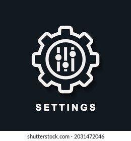 Einstellsymbol, Werkzeuge, Koffer, Zahnradsymbol. Konfigurationsapp. Illustrationsvektor