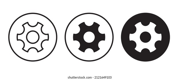 Icono de configuración, Herramientas, Cog, Engranaje, cuenta de opciones de ayuda, Preferencias, CogWheel, mecanismo Botón de iconos de operaciones, vector, signo, símbolo, logotipo, ilustración, trazo editable, plano aislado en blanco