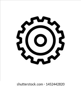 Setting icon with trendy flat line style icon for web site design, logo, app, UI isolated on white background. vector illustration eps 10