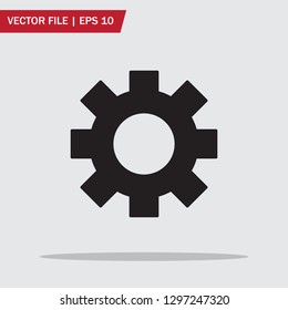 Setting icon in trendy flat style isolated on grey background. Gear symbol for website design, logo, user interface. Vector illustration. Eps10.