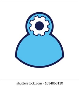 setting icon. setting with user symbol. Concept of user management. Vector illustration, vector icon concept.