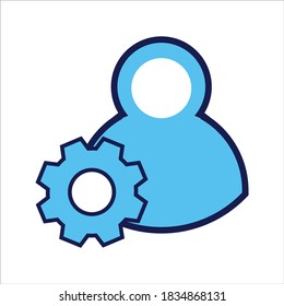 setting icon. setting with user symbol. Concept of user management. Vector illustration, vector icon concept.