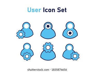setting icon. setting with user symbol. Concept of user management. Vector illustration, vector icon concept.