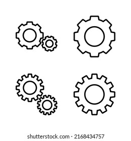 Estableciendo vector de icono Signo y símbolo de cog. Signo de engranaje