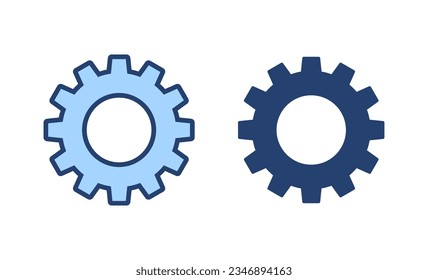 Estableciendo vector de icono Signo y símbolo de cog. Signo de engranaje