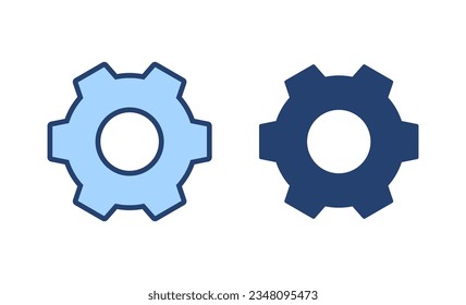 Estableciendo vector de icono Signo y símbolo de cog. Signo de engranaje