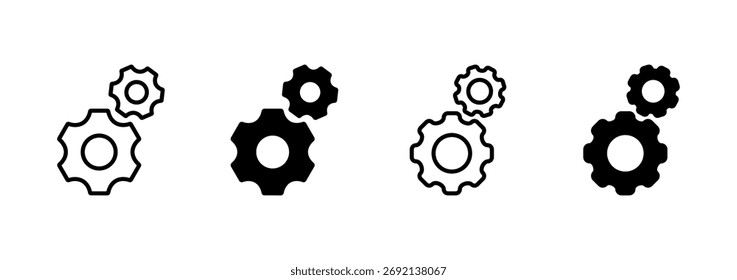 Configuración del Vector de íconos. Signo de engranaje y símbolo. Señal de engranaje