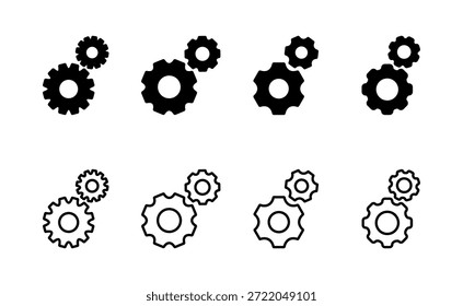 Configuración del Vector de íconos. Signo de engranaje y símbolo. Señal de engranaje