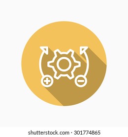 Setting icon - vector , eps10 (line icon , long shadow)