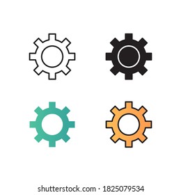 setting icon vector with four different style design. isolated on white background