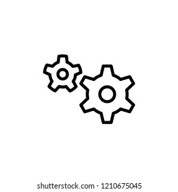 Setting Icon Vector. Gear or Cog on Line Art Style & White Background. EPS 10.