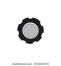 Setting Icon Vector. Gear or Cog on Glyph Style  White Background.