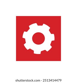 Configuración del Vector de íconos. Engranaje o engranaje en el fondo blanco del estilo del glifo.