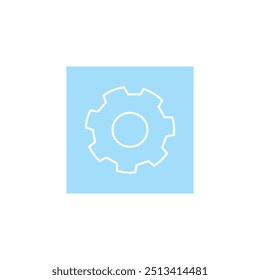 Setting Icon Vector. Gear or Cog on Glyph Style  White Background.