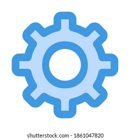 Setting icon vector illustration in blue style for any projects, use for website mobile app presentation