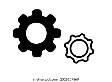 definição da ilustração do vetor de ícone. Símbolo de configurações de Cog ou ícone de sinal de engrenagem para web e app.eps . Engrenagem, configuração, ícone de roda dentada em design de estilo plano na moda. Ilustração gráfica vetorial. Adequado para o site