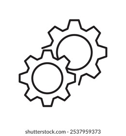 definição da ilustração do vetor de ícone. Ícone de sinal de configurações de Cog ou Sinal de Engrenagem 